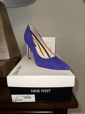Nine West Tatiana Pointed-Toe Pump in Purple Suede